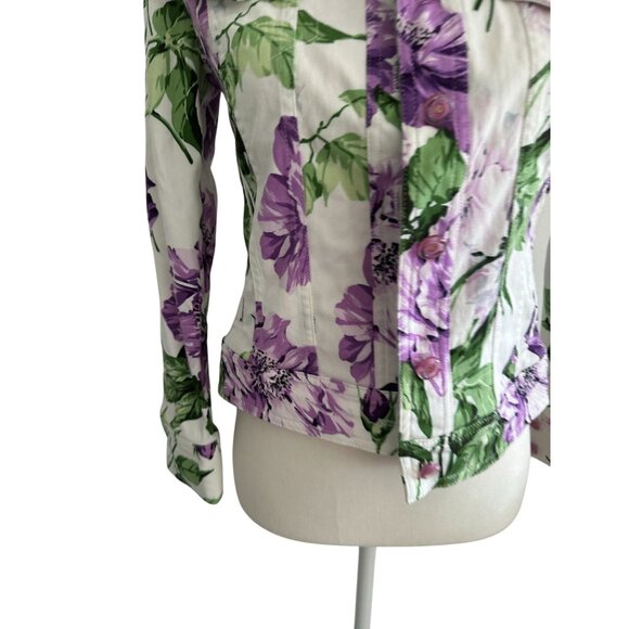 ST JOHN Sport Vintage Mary Gray Floral Jacket Size XS - Picture 5 of 11